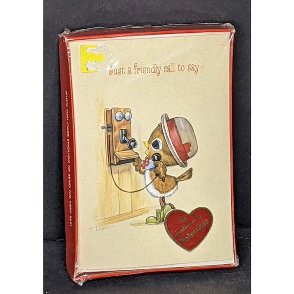 Other - Vtg New in Box 12 Valentine Cards Envelopes 3 designs Spencer Sparrow 4 x 6"